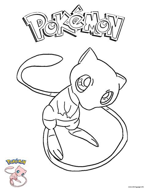 pokemon ausmalbilder mew|Mew Coloring Pages (Free PDF Printables)